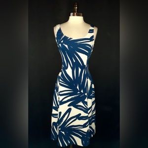 Donna Morgan Blue & White Floral A-Line Dress Size 10